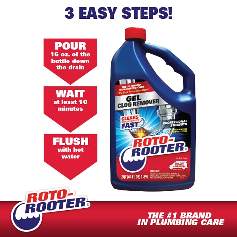 ROTO-ROOTER 351403 Gel Clog Remover Drain Cleaner, 32 oz - Image 4